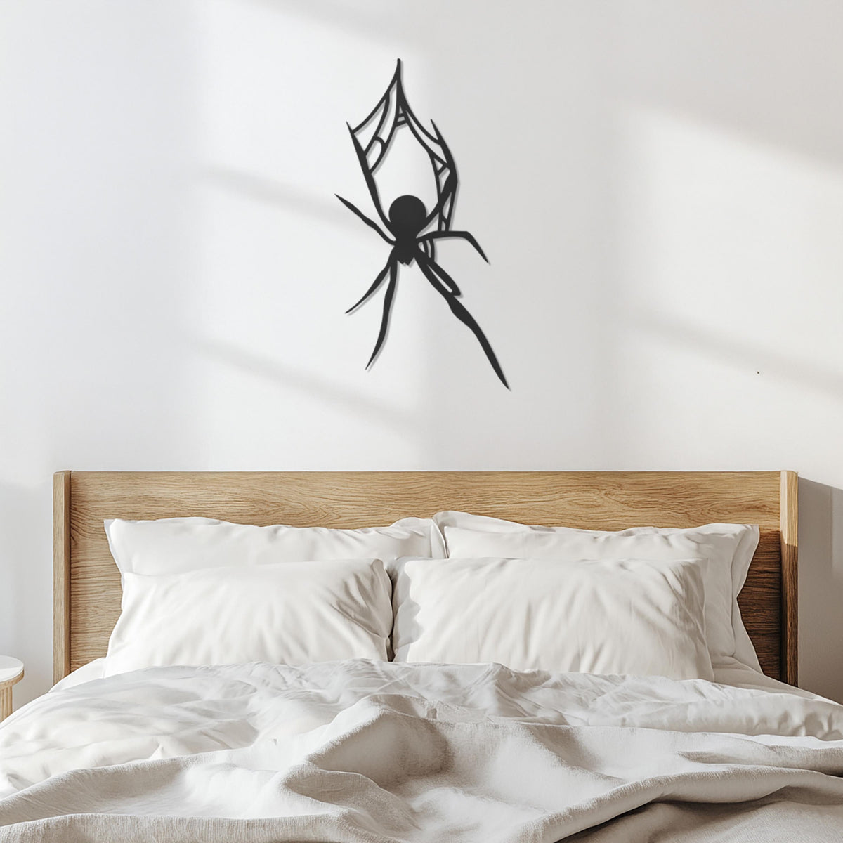 Metal Spider Wall Art, Black Spider Halloween Decor, Creepy Spider Web Metal Sign, Modern Gothic Wall Sculpture, Unique Arachnid Home Accent