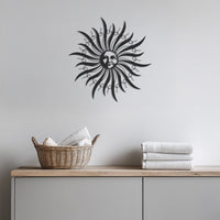 Sun Face Metal Wall Art, Mystical Boho Solar Decor for Living Room, Patio or Garden, Celestial Modern Metal Wall Hanging Art,Modern Wall Art 1