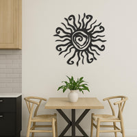 Sun Spiral Metal Wall Art, Tribal Sun Wall Decor, Boho Solar Symbol Artwork, Bohemian Living Room Decor, Mystical Wall Hanging, Sun Gift 3