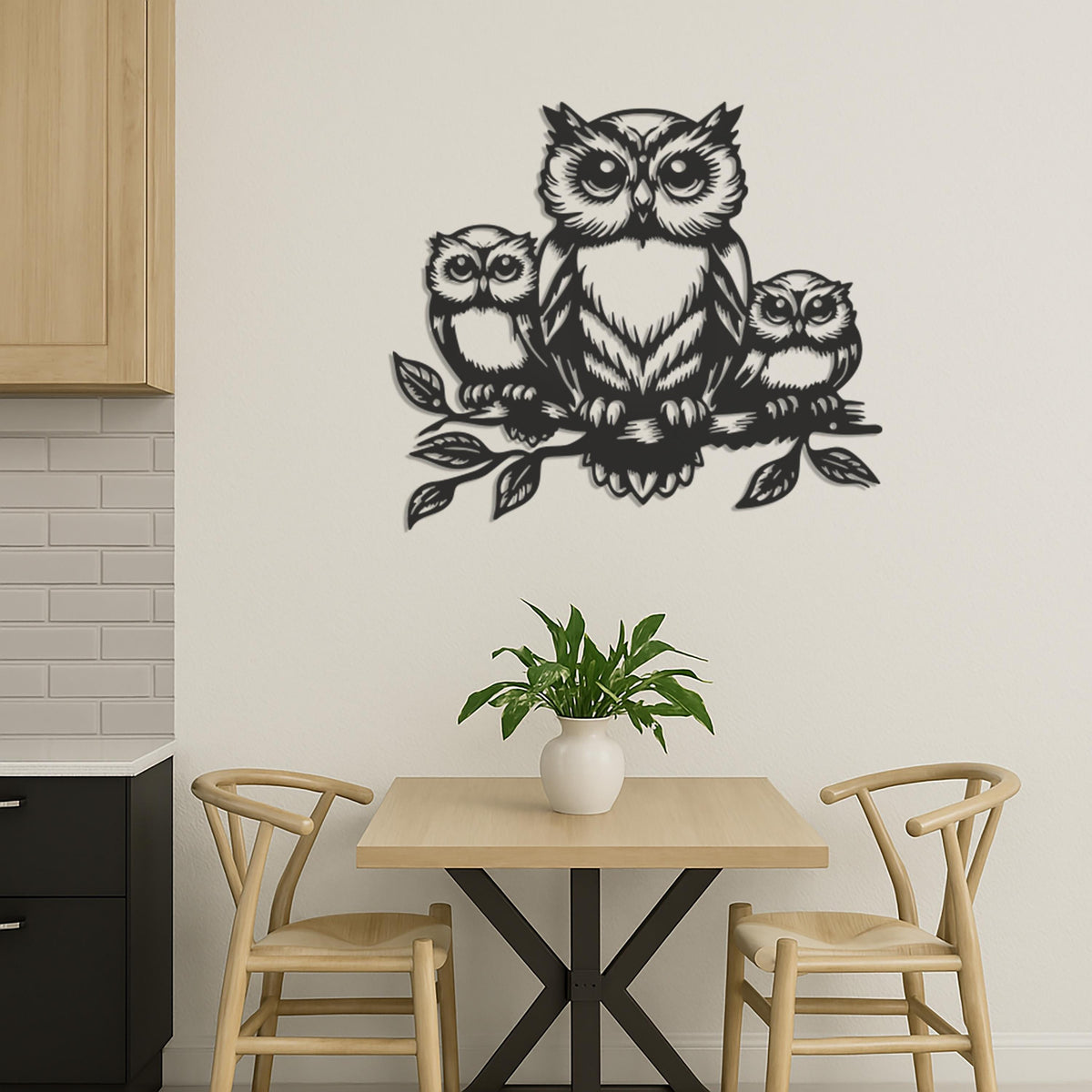 Owl Family Metal Wall Art, Mother Owl with Owlets Wall Decor, Nature Themed Nursery Art, Rustic Animal Wall Hanging, Wildlife Gift Idea