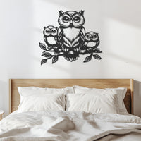 Owl Family Metal Wall Art, Mother Owl with Owlets Wall Decor, Nature Themed Nursery Art, Rustic Animal Wall Hanging, Wildlife Gift Idea 5