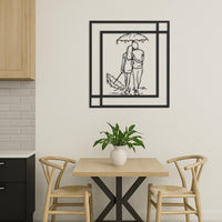 Romantic Couple Wall Art with Umbrella, Minimalist Metal Wall Decor for Bedroom or Living Room,Love-Inspired Personalized Gift Idea,Wall Art 3
