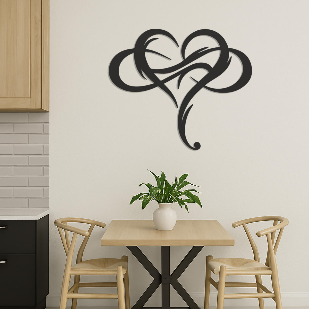 Modern Abstract Heart Metal Wall Art, Romantic Decorative Accent for Bedroom,Living Room or Entryway,Personalized Love Gift Option, Wall Art