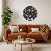 Coffee and Wine Bar Metal Wall Sign, Coffee Lover Decor, Wine Enthusiast Wall Art, Kitchen, Bar, Cafe, Home Bar Sign, Rustic Metal Decor 4