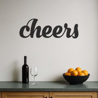 Cheers Metal Wall Art, Bar Wall Decor, Modern Cheers Sign, Home Bar Decoration, Modern Wine Bar Art, Rustic Metal Cheers Wall Sign for Party 2
