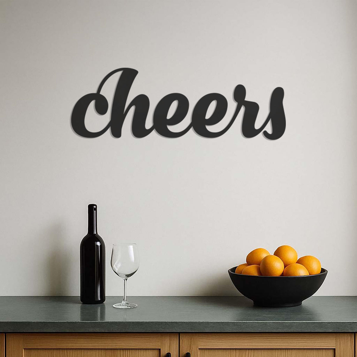 Cheers Metal Wall Art, Bar Wall Decor, Modern Cheers Sign, Home Bar Decoration, Modern Wine Bar Art, Rustic Metal Cheers Wall Sign for Party