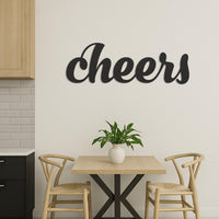 Cheers Metal Wall Art, Bar Wall Decor, Modern Cheers Sign, Home Bar Decoration, Modern Wine Bar Art, Rustic Metal Cheers Wall Sign for Party 3