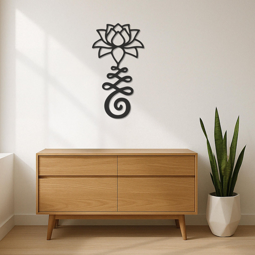 Lotus Flower with Om Symbol Metal Wall Art, Yoga Meditation Decor, Spiritual Zen Home Accent, Mindfulness Gift for Yoga Lovers, Wall Art