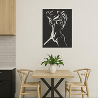 Abstract Female Body Metal Wall Art, Modern Woman Silhouette Wall Decor, Modern Minimalist Nude Metal Art, Bedroom Living Room Wall Hanging 3
