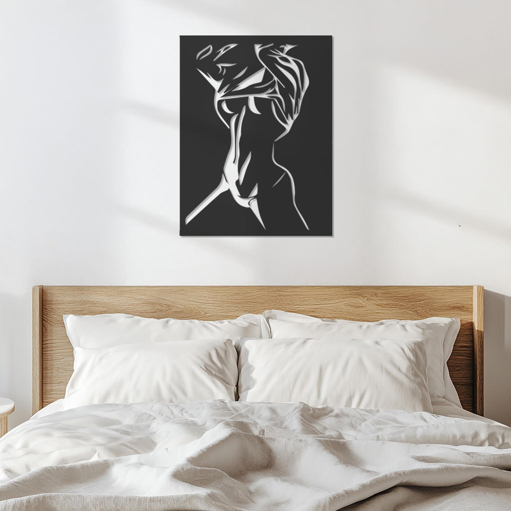 Abstract Female Body Metal Wall Art, Modern Woman Silhouette Wall Decor, Modern Minimalist Nude Metal Art, Bedroom Living Room Wall Hanging