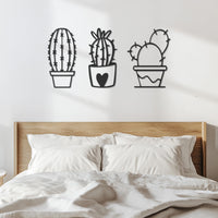 Cactus Wall Decor Set, Modern Minimalist Cactus Metal Wall Art, Succulent Plant Wall Hanging, Boho Living Room Bedroom Kitchen Home Decor 5