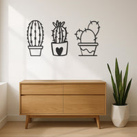 Cactus Wall Decor Set, Modern Minimalist Cactus Metal Wall Art, Succulent Plant Wall Hanging, Boho Living Room Bedroom Kitchen Home Decor 6