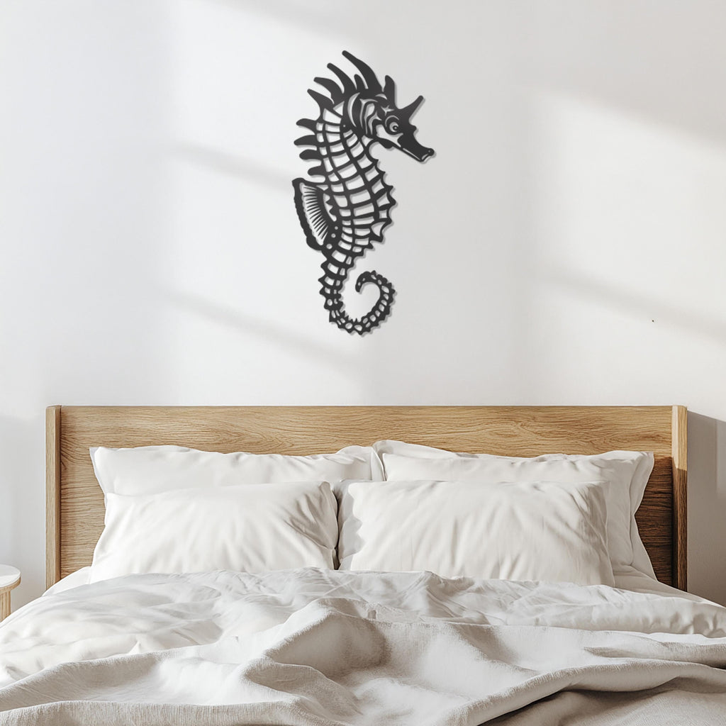 Seahorse Metal Wall Art, Beach Nautical Wall Decor, Coastal Sea Life Metal Artwork, Modern Bathroom Ocean Decor, Underwater Marine Gift Idea