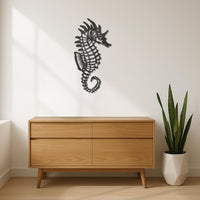 Seahorse Metal Wall Art, Beach Nautical Wall Decor, Coastal Sea Life Metal Artwork, Modern Bathroom Ocean Decor, Underwater Marine Gift Idea 6
