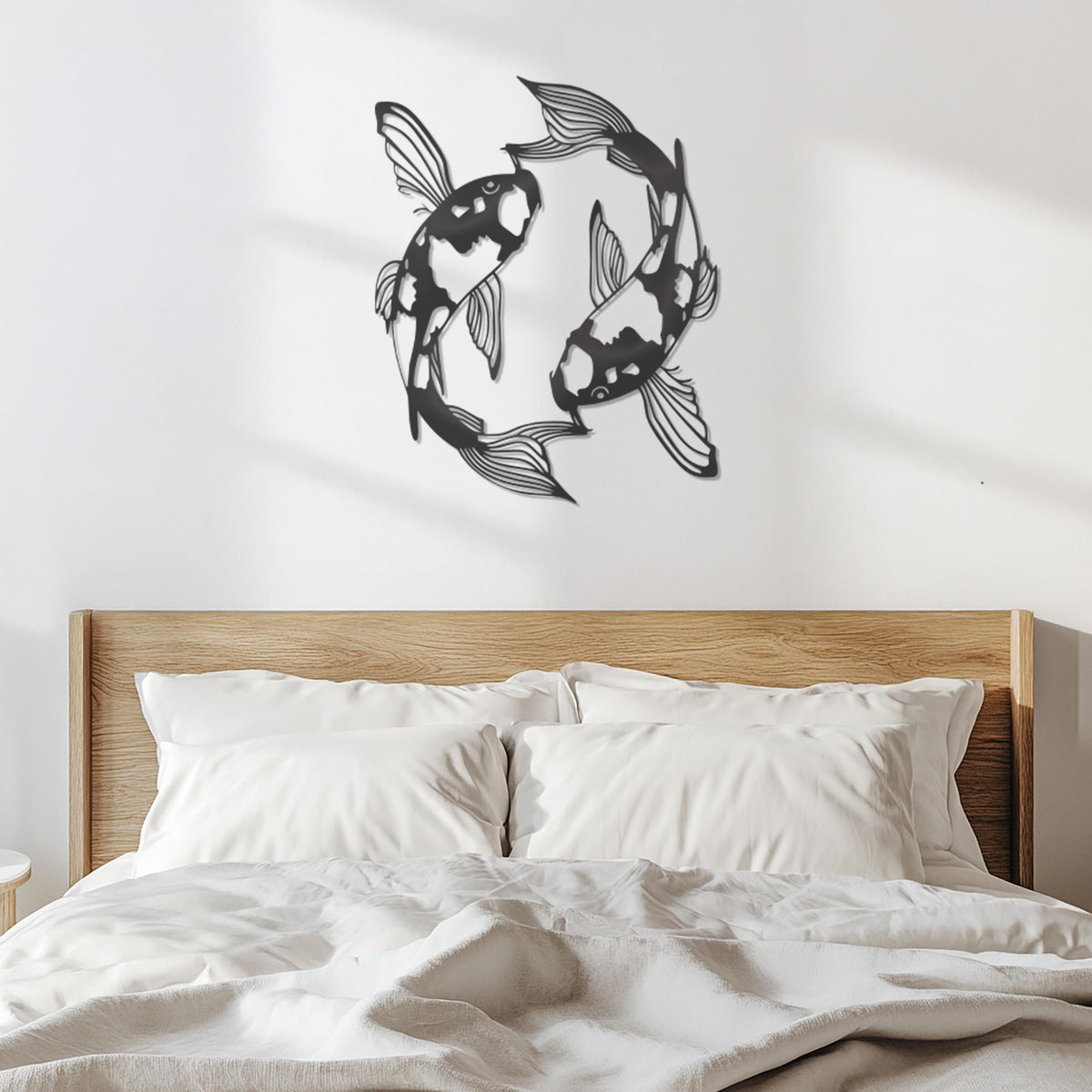 Koi Fish Metal Wall Art, Zen Garden Wall Decor, Japanese Fish Wall Sculpture, Tranquil Lake Decor,Minimalist Asian Inspired Artwork,Wall Art