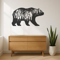 Bear Metal Wall Art, Mountain Bear Wall Decor, Nature Wildlife Wall Hanging, Rustic Cabin Wall Decor, Outdoor Adventure Metal Bear Decor 6