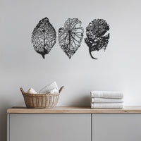 Leaf Metal Wall Art Set, Botanical Wall Decor, Nature Inspired Wall Hanging, Modern Leaf Art Panels, Minimalist Metal Wall Decor, Wall Art 1