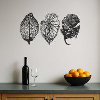 Leaf Metal Wall Art Set, Botanical Wall Decor, Nature Inspired Wall Hanging, Modern Leaf Art Panels, Minimalist Metal Wall Decor, Wall Art 2