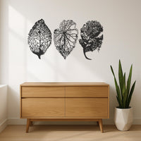 Leaf Metal Wall Art Set, Botanical Wall Decor, Nature Inspired Wall Hanging, Modern Leaf Art Panels, Minimalist Metal Wall Decor, Wall Art 6