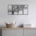 Metal Tree Wall Art, 4 Piece Tree Panel Decor, Modern Nature Wall Hanging, Rustic Metal Tree Art, Large Wall Decor, Family Tree Metal Art