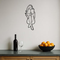 Reading Woman Wall Art, Book Lover Metal Wall Decor, Minimalist Metal Woman Art, Modern Home Office Decor, Modern Library Reading Room Decor 2