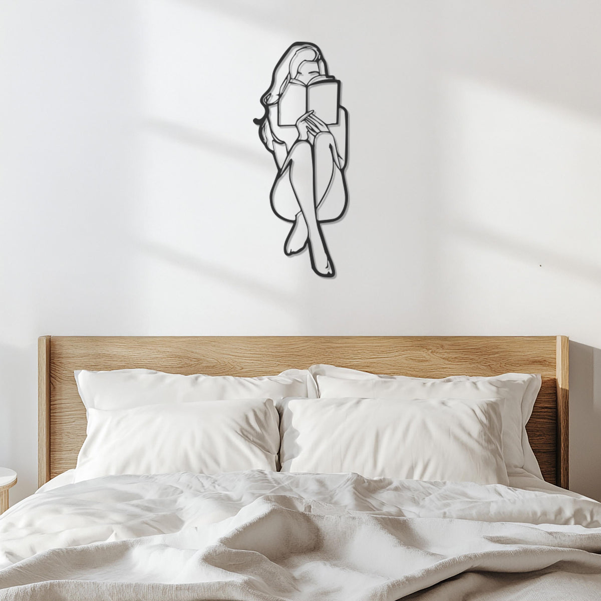 Reading Woman Wall Art, Book Lover Metal Wall Decor, Minimalist Metal Woman Art, Modern Home Office Decor, Modern Library Reading Room Decor