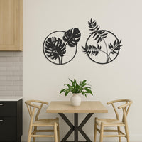 Leaf Wall Art, Metal Plant Decor, Modern Botanical Wall Art, Minimalist Leaves Metal Wall Hanging, Tropical Boho Home Decor for Living Room 3