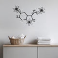 Serotonin Molecule Wall Art, Floral Chemical Wall Decor, Science Wall Hanging, Metal Molecular Art, Serotonin Decor for Home and Office