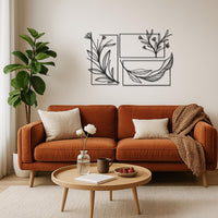 Botanical Wall Art, Minimalist Leaf Metal Wall Decor, Modern Plant Wall Hanging, Nature Inspired Wall Panel, Modern Contemporary Metal Decor 4