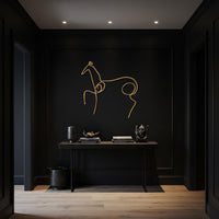 Abstract Horse Metal Wall Art, Black Iron Line Drawing Sculpture For Kitchen Or Entryway, Modern Minimalist Decor, Housewarming Gift 1