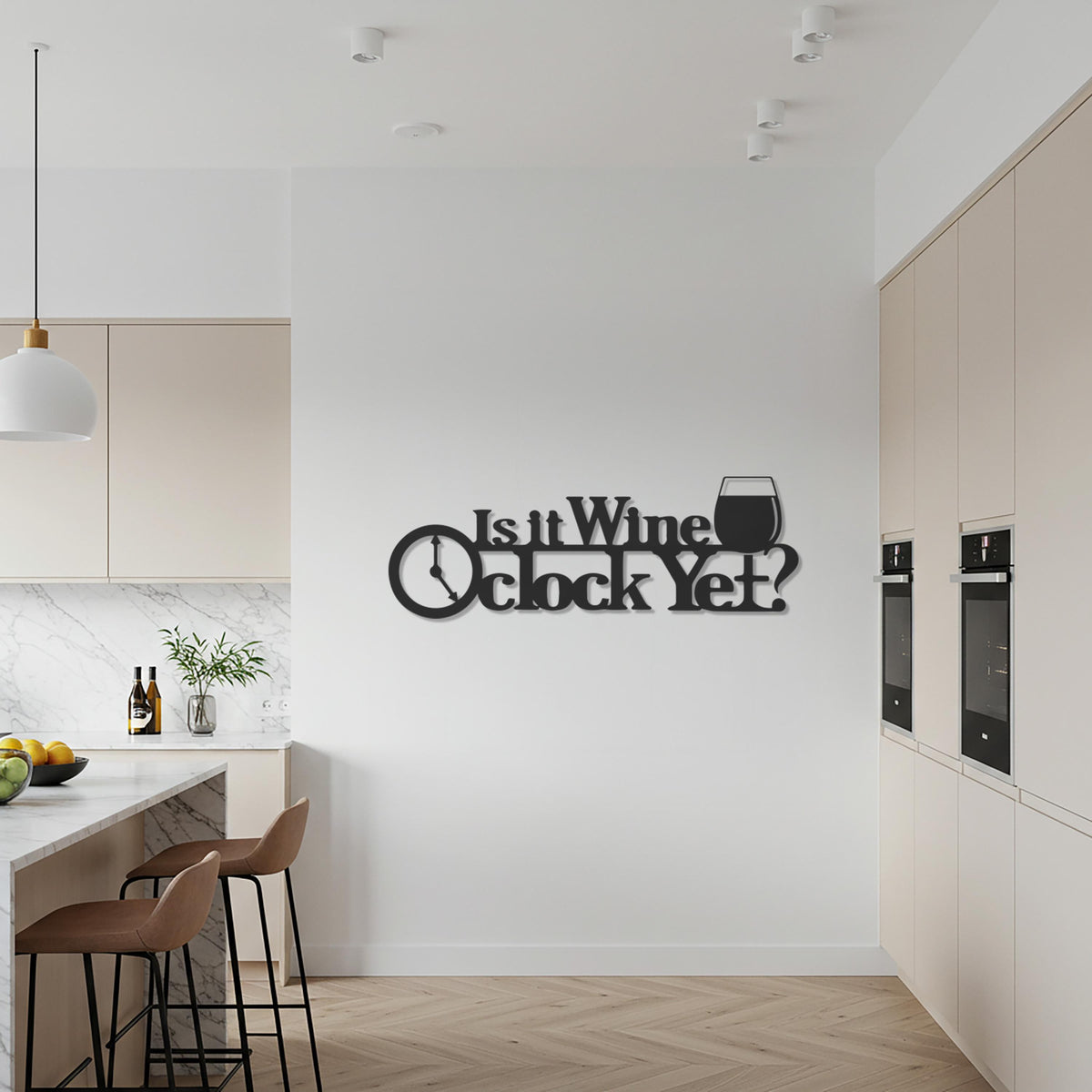 Is It Wine O'Clock Yet Wall Art, Funny Wine Sign For Kitchen, Bedroom Or Bar, Metal Wine Decor, Drinking Quote, Modern Rustic Gift