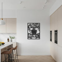 Coffee Station Metal Wall Art, Kitchen Coffee Bar Sign, Rustic Cafe Decor For Home, Modern Framed Wall Hanging, Coffee Lover Gift 3