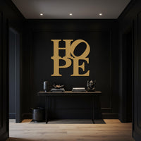 HOPE Metal Wall Art Sign, Inspirational Quote Word Decor, Modern Office Motivational Sign, Framed Style Iron Art for Gallery Library Walls 3