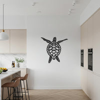 Tribal Turtle Metal Wall Art, Ocean Animal Decor, Round Sea Life Wall Hanging for Entryway or Library, Coastal Home Gift for Him/Her 6
