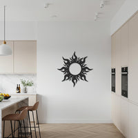 Sun Flame Metal Wall Art, Tribal Sun Wall Decor, Boho Sunburst Sculpture, Modern Gold Wall Hanging, Celestial Home Accent For Hallway 6