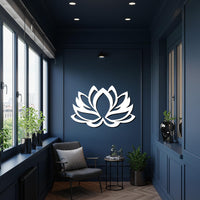 Metal Lotus Wall Art, Modern Yoga Room Decor, Zen Flower Wall Sign, Spiritual Home Decor, Black Metal Lotus, Framed Metal Wall Hanging 3