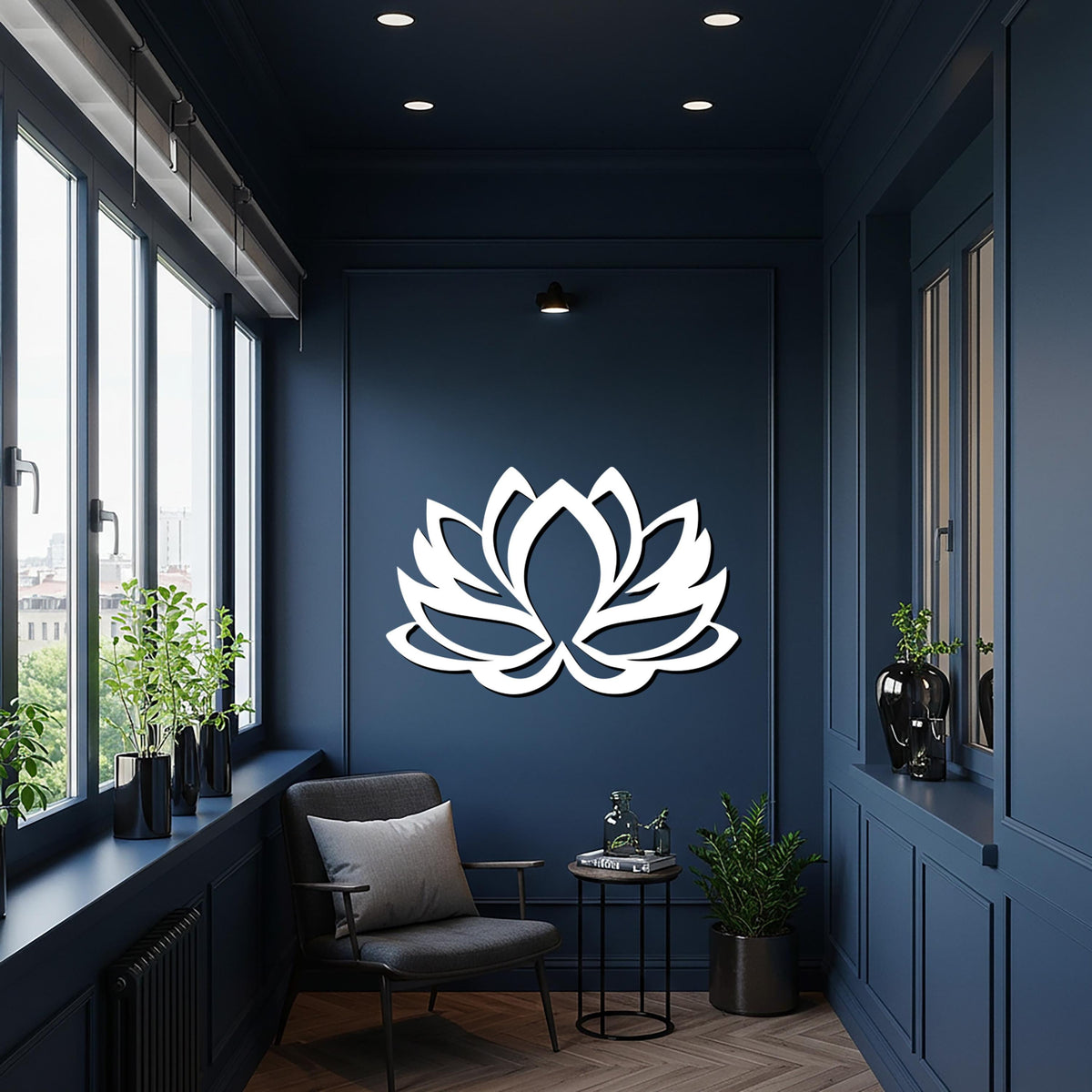 Metal Lotus Wall Art, Modern Yoga Room Decor, Zen Flower Wall Sign, Spiritual Home Decor, Black Metal Lotus, Framed Metal Wall Hanging