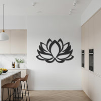 Metal Lotus Wall Art, Modern Yoga Room Decor, Zen Flower Wall Sign, Spiritual Home Decor, Black Metal Lotus, Framed Metal Wall Hanging 6