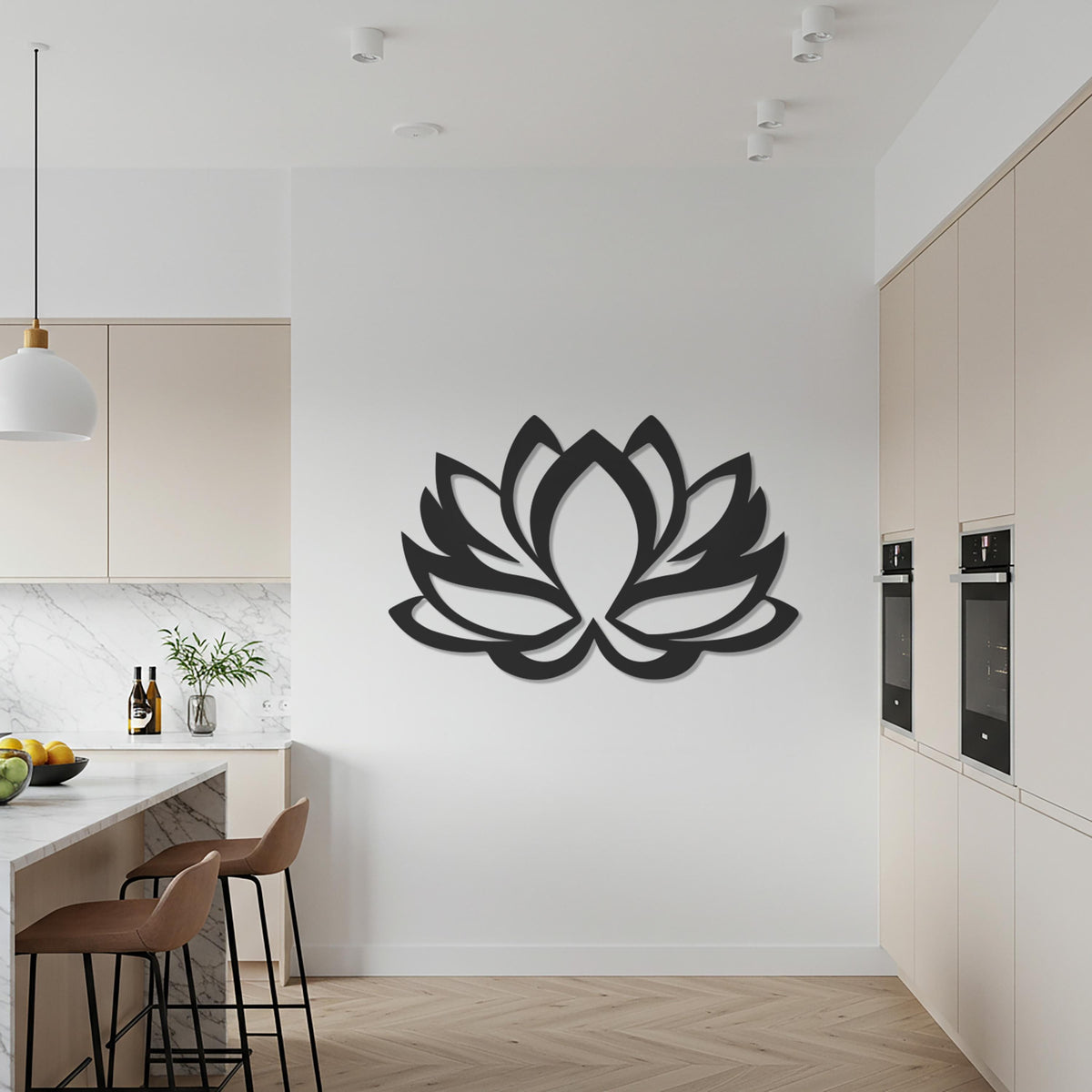 Metal Lotus Wall Art, Modern Yoga Room Decor, Zen Flower Wall Sign, Spiritual Home Decor, Black Metal Lotus, Framed Metal Wall Hanging