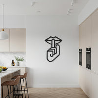 Lips and Finger Shh Metal Wall Art, Modern Minimalist Line Design, Stylish Wall Decor for Kitchen, Cafe, or Contemporary Spaces 6