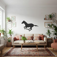 Running Horse Metal Wall Art, Galloping Horse Silhouette, Equine Wall Sculpture, Rustic Western Cowboy Decor for Barn or Outdoor Patio 1