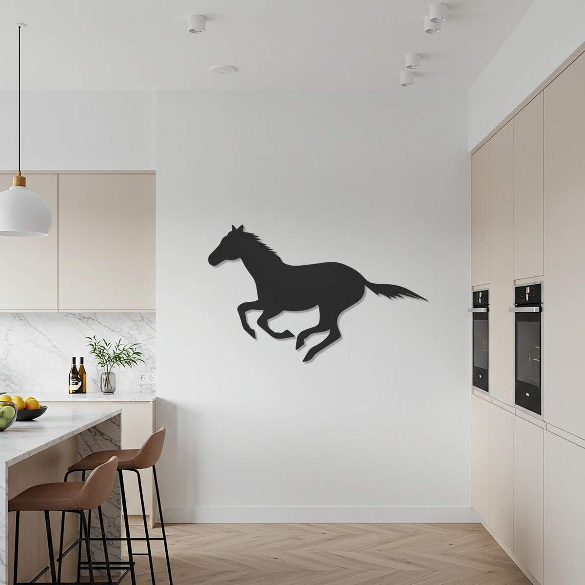 Running Horse Metal Wall Art, Galloping Horse Silhouette, Equine Wall Sculpture, Rustic Western Cowboy Decor for Barn or Outdoor Patio