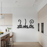 Playful Three Cats Metal Wall Art, Modern Cat Silhouette Wall Decor, Minimalist Feline Design for Pet Lovers, Cute Cat Lover Gift 6