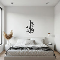 Islamic Vav and Elif Metal Wall Art, Elegant Arabic Calligraphy with Floral Accents, Modern Islamic Home Decor for Living Space & Office 4