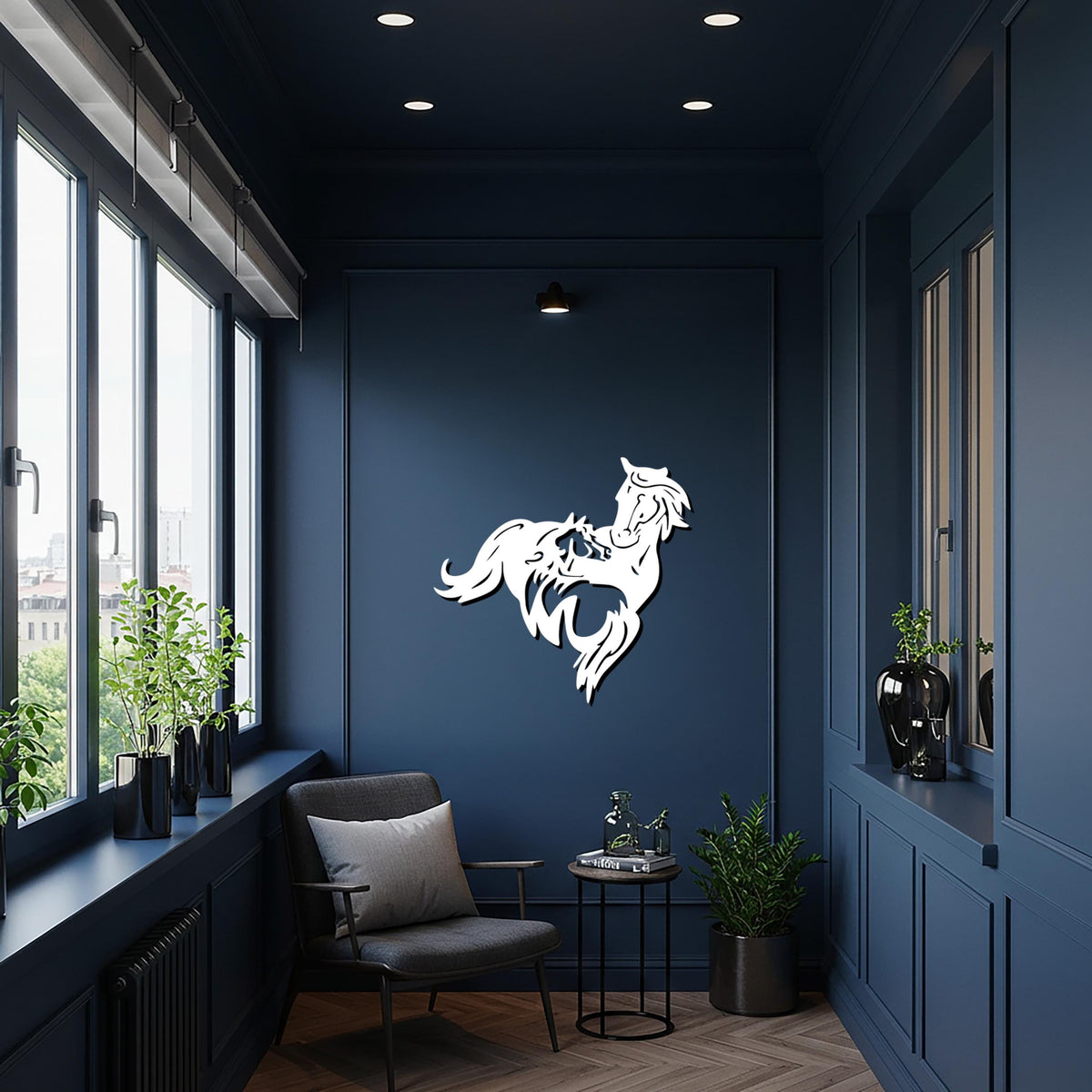 Horse and Foal Metal Wall Art, Elegant Wild Horse Silhouette, Modern Rustic Equine Wall Decor for Home, Farmhouse, or Cabin Style