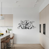 Floral Line Art Metal Wall Decor, Minimal Botanical Flower Silhouette, Elegant Bloom Design, Modern Nature-Inspired Kitchen Wall Art 6