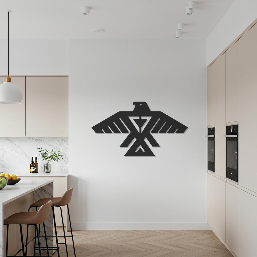 Geometric Bird Metal Wall Art, Native American Inspired Eagle Design, Minimal Tribal Symbol Decor, Modern Metal Bird Sculpture for Home