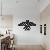 Geometric Bird Metal Wall Art, Native American Inspired Eagle Design, Minimal Tribal Symbol Decor, Modern Metal Bird Sculpture for Home 6