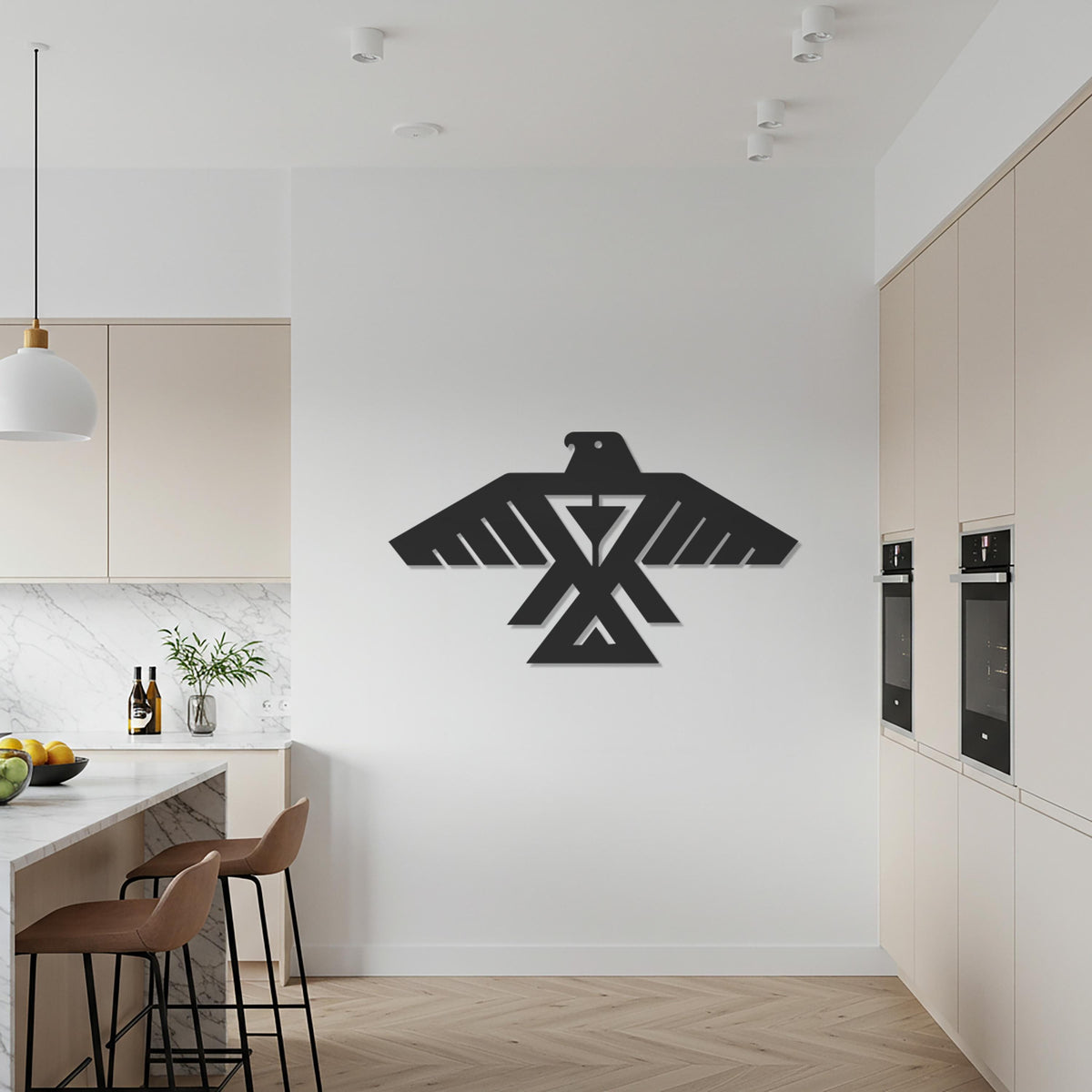 Geometric Bird Metal Wall Art, Native American Inspired Eagle Design, Minimal Tribal Symbol Decor, Modern Metal Bird Sculpture for Home