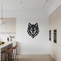 Wolf Head Metal Wall Art, Geometric Wildlife Silhouette Decor, Rustic Modern Animal Artwork for Cabin, Office, or Nature Lover Gift 3